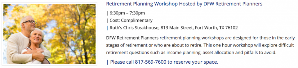 Retirement Planning Workshop